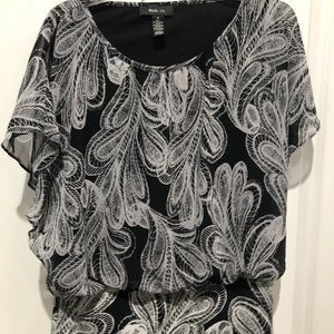 Style & Co black and white Blouse, Sz M